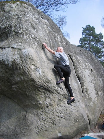 Stále lezoucí Michael Libert v La Defroquée 6C. Foto J.Voullet