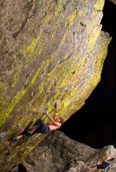 Daniel Woods, Jade V15, RMNP, foto woodsfamilyclimbs.com