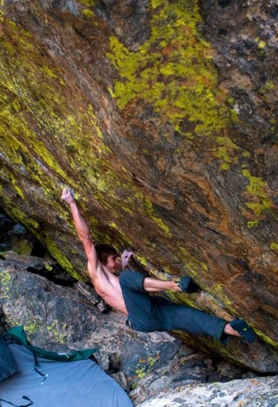 Daniel Woods, Jade V15, RMNP, foto woodsfamilyclimbs.com